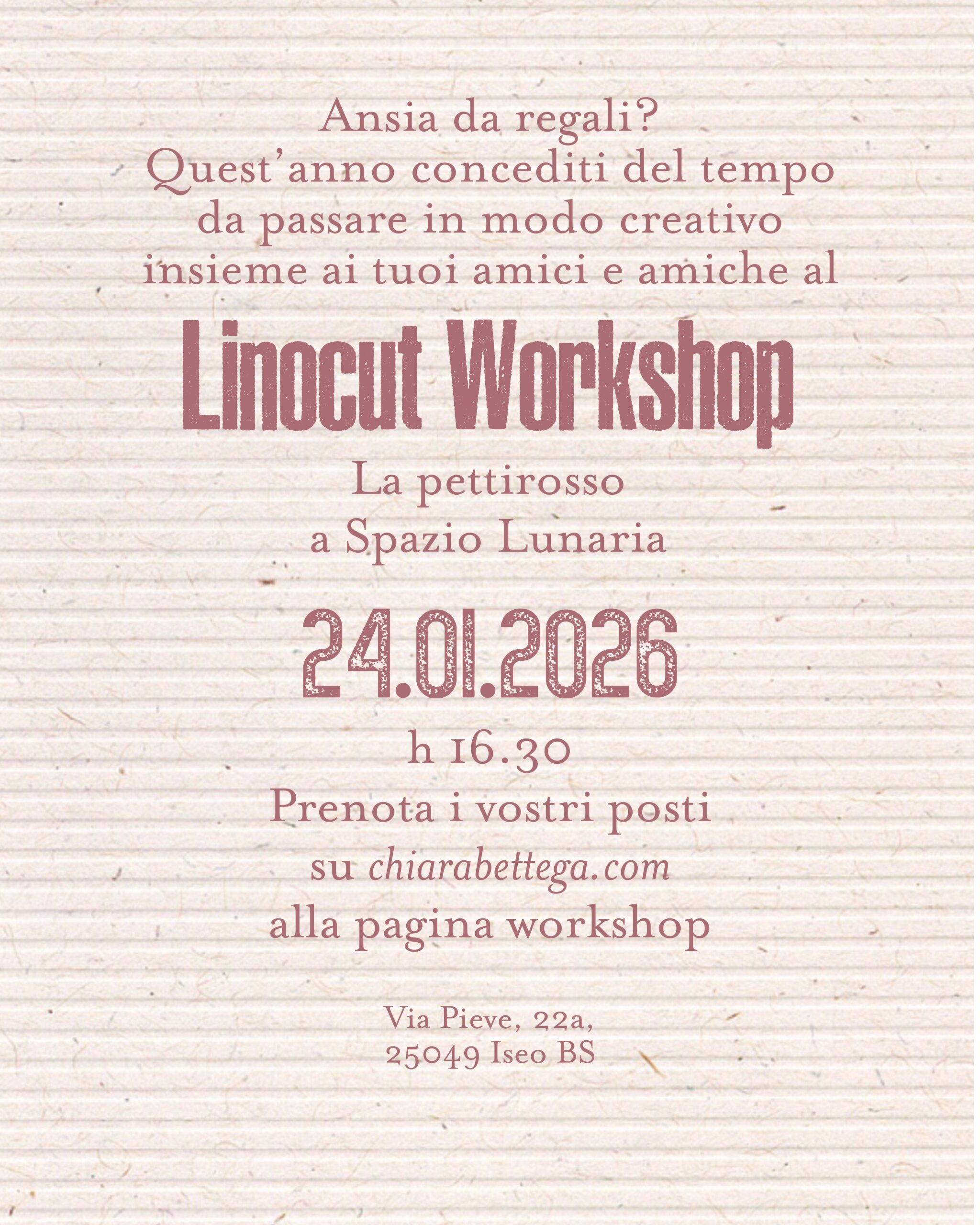 Post linocut workshop a spazio lunaria